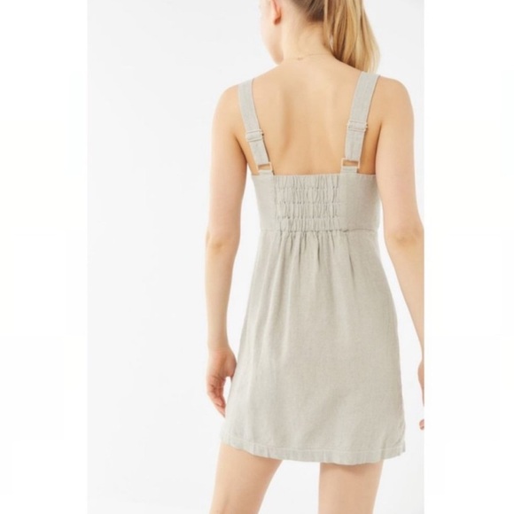 Urban Outfitters Avalon Linen Button-Front Mini Dress - Picture 2 of 11
